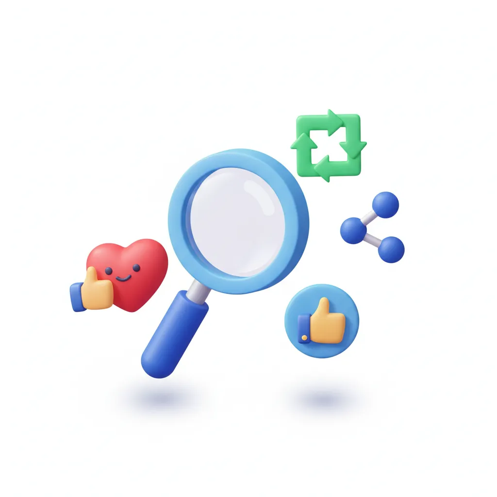 Social signals and SEO relationship illustration with social media icons